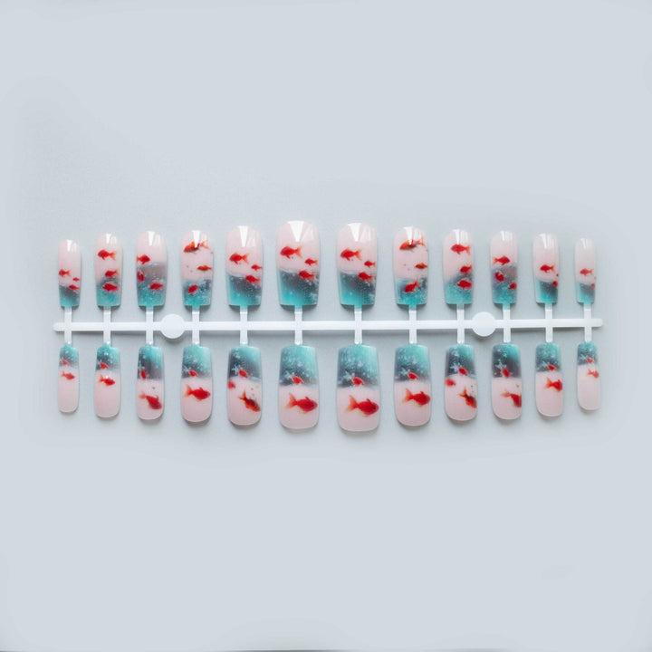 Artistic Aquarium-Inspired Nail Art