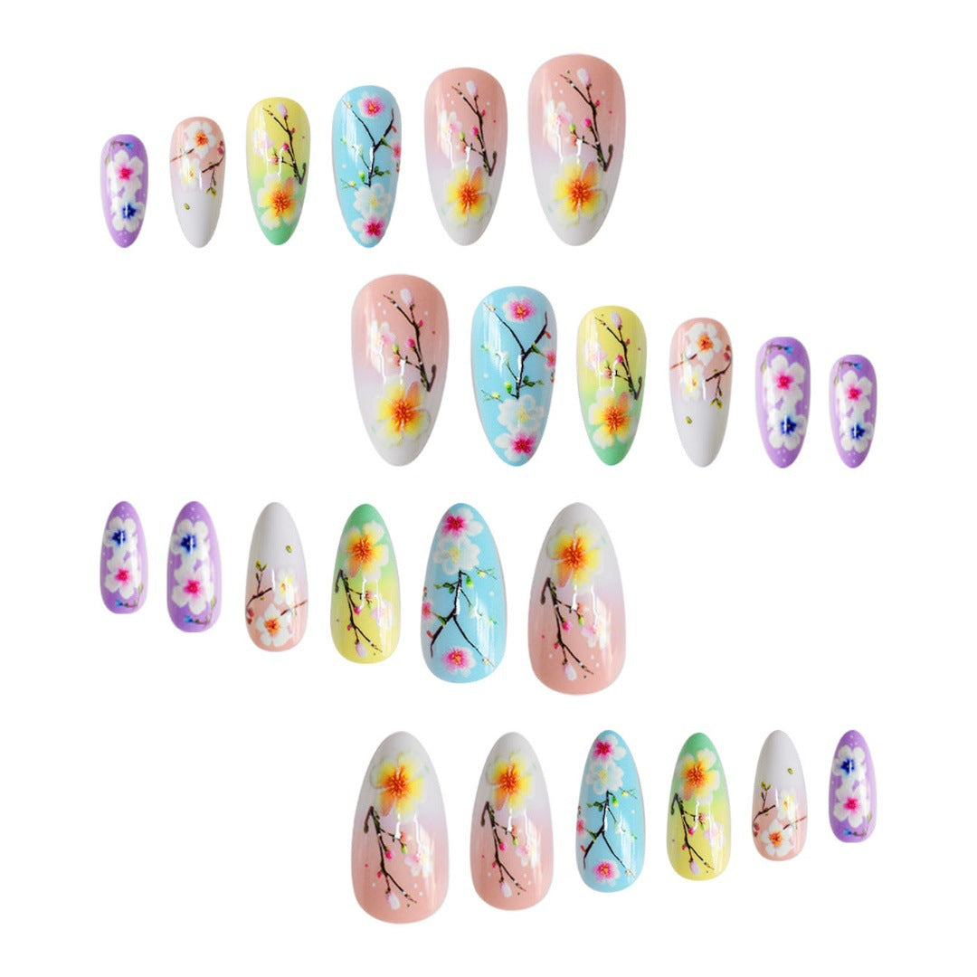 Artistic Floral Press-On Nail Art Extensions Kalsten