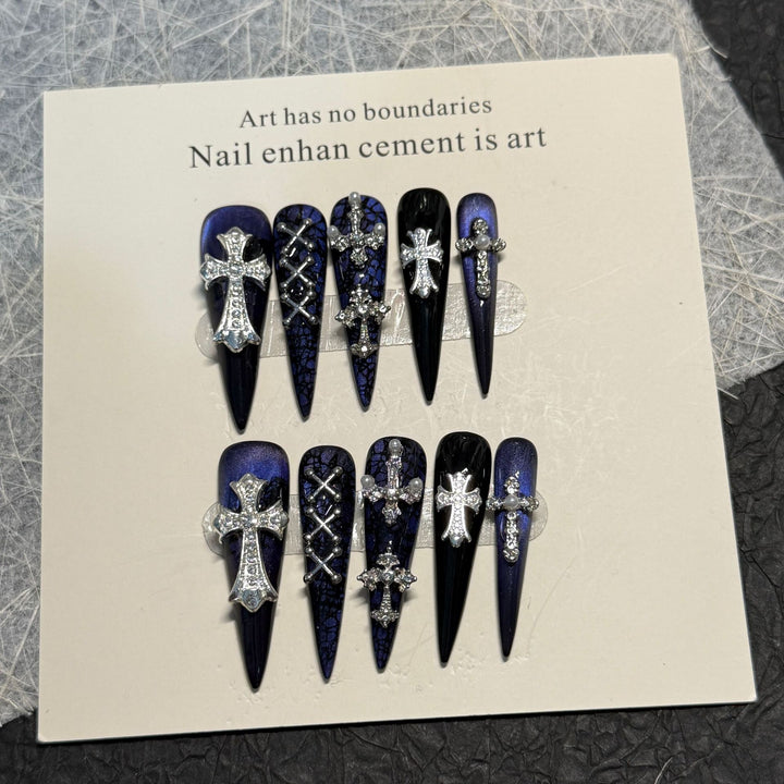 Gothic Cross Design Press-On Nails