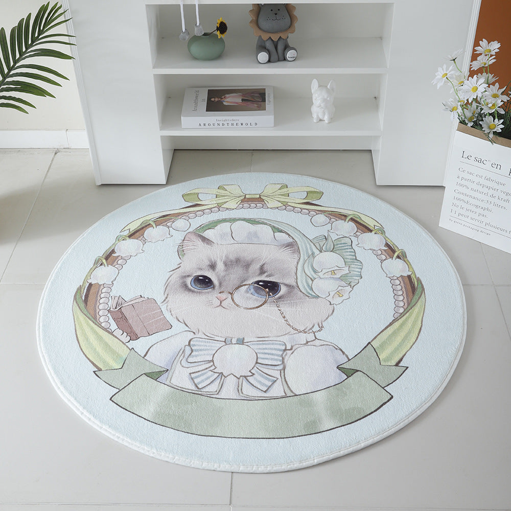 Cat-Themed Round Area Rug Kalsten
