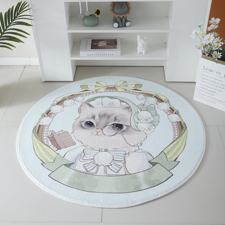 Cat-Themed Round Area Rug Kalsten