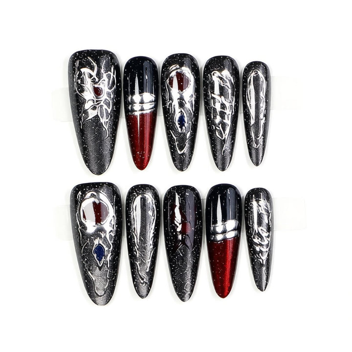 Elegant Stiletto Press-On Nail Art Set with Unique Design Kalsten