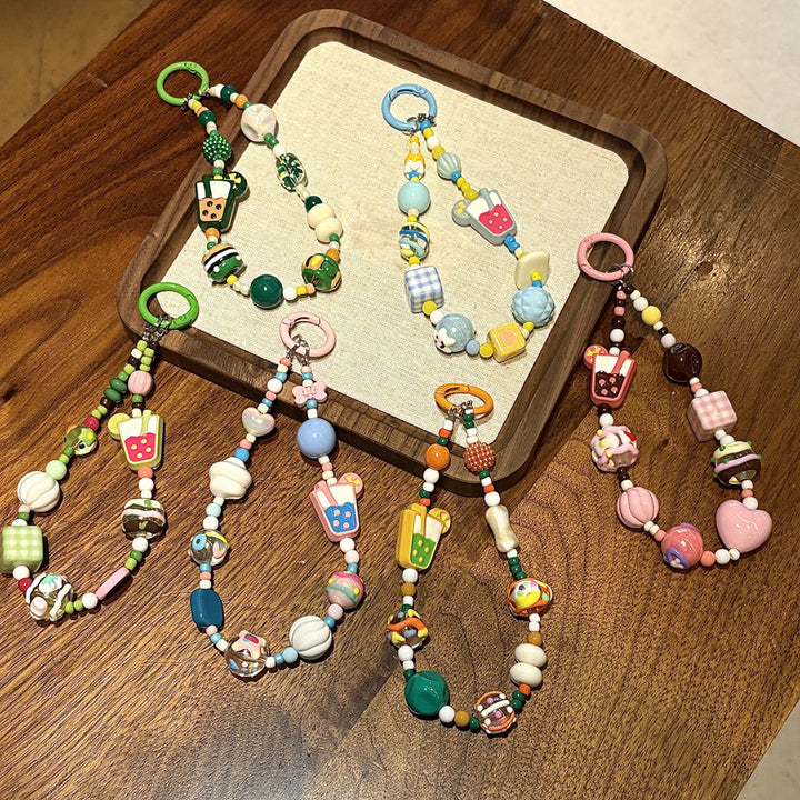 Playful Food-Themed Beaded Keychain Kalsten