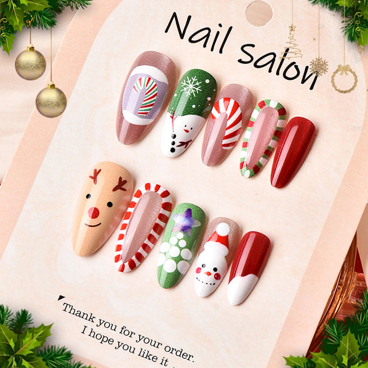 Festive Holiday-Themed Press-On Nail Art Set Kalsten 1790636733