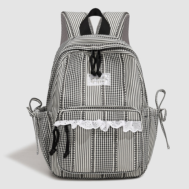 Casual Lace-Trimmed School Backpack