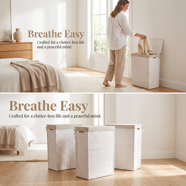 High-quality laundry basket made of natural wicker Kalsten