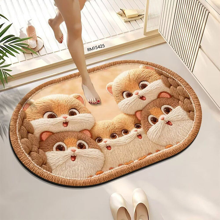 Adorable Animal-Themed Bath Mat Kalsten