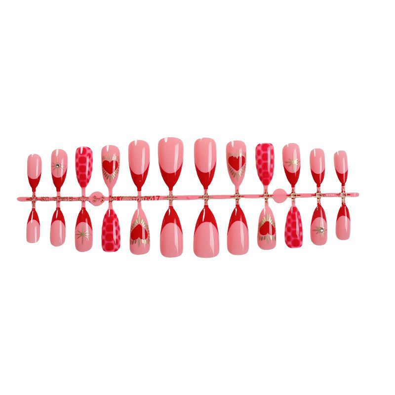 Artistic Heart-Inspired Press-On Nail Art Set Kalsten