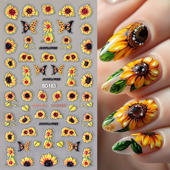 Sunflower Nail Art Sticker Set