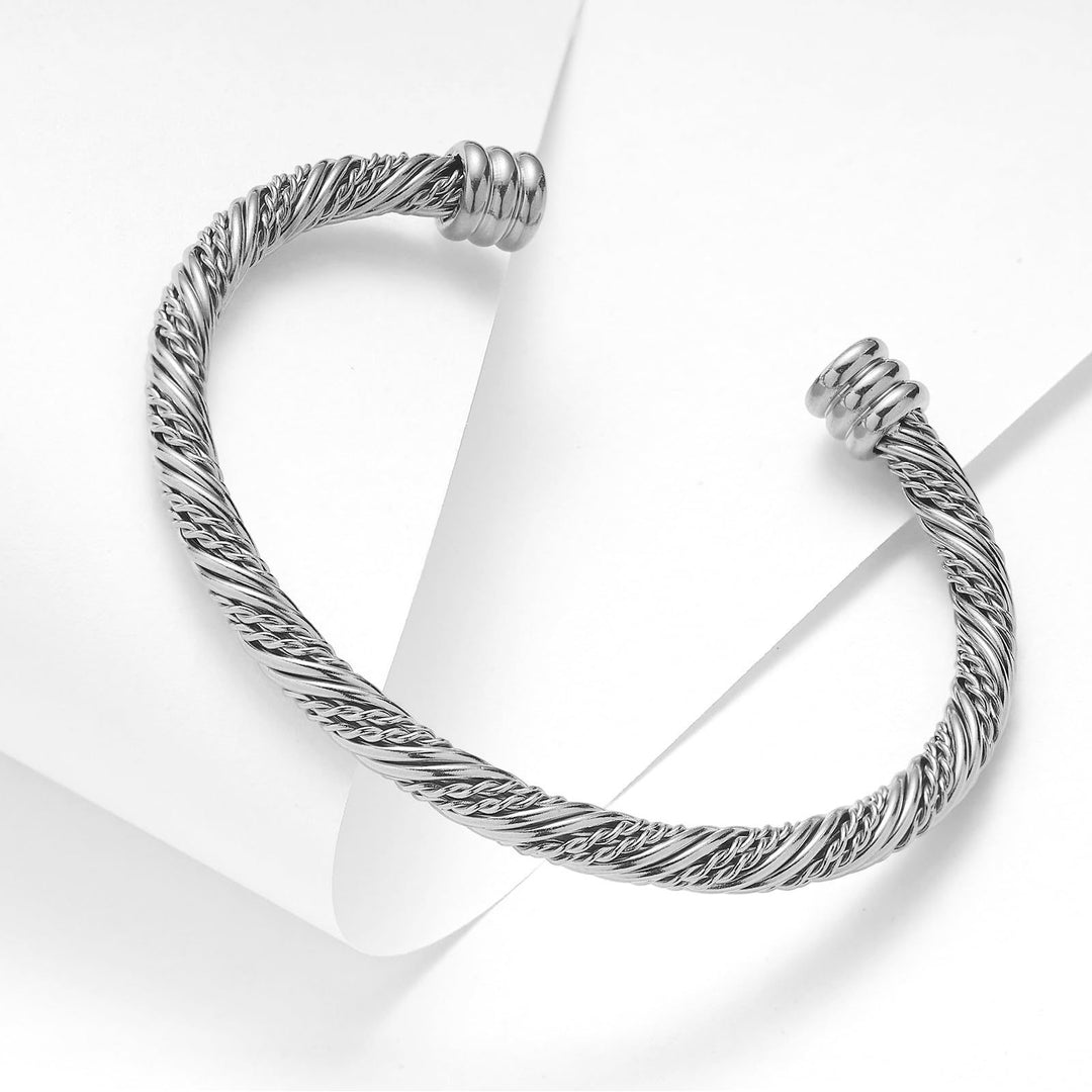 Twisted Cable Design Cuff Bracelet Kalsten