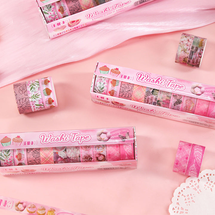 Patterned Washi Tape Assortment Gift Set With Nautical Motifs And Mixed-Width Craft Masking Rolls