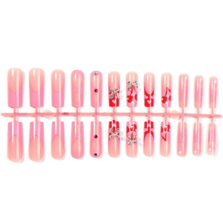 Premium Decorative Press-On Nail Art Set with Rhinestones and Unique Patterns Kalsten