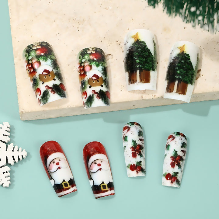 Artificial nails in festive Christmas design Kalsten 1788542011