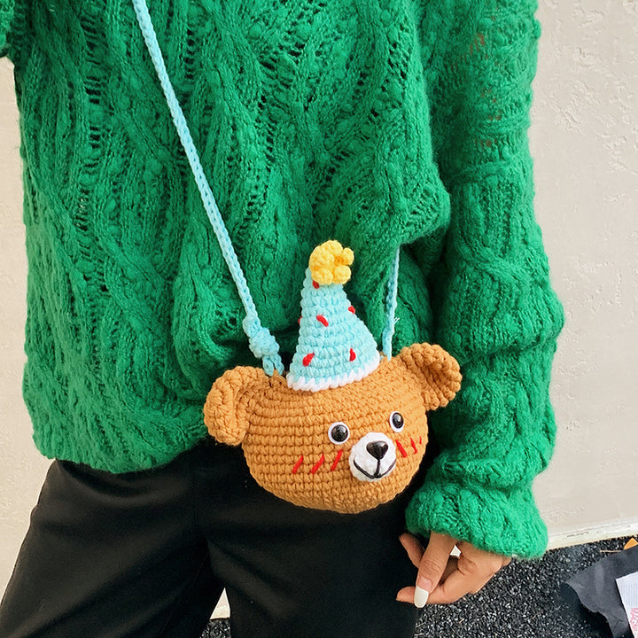 Cute Cartoon Bear-Shaped Crossbody Bag