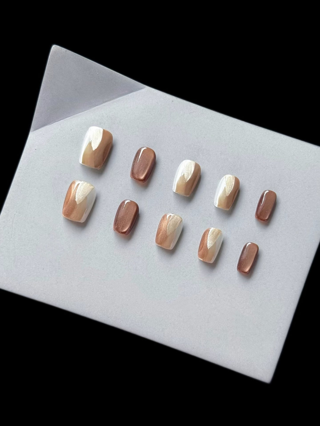 Artistic Press-On Nail Set with Glossy Finish