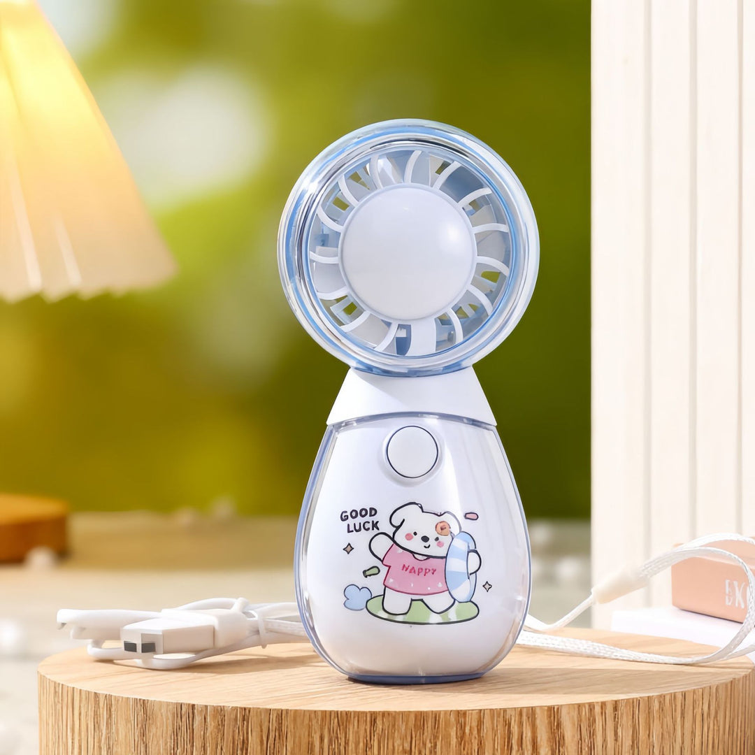 Ladies portable hand fan with misting air function and cute animal design Kalsten