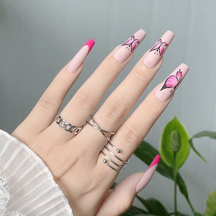 Artistic Butterfly Print Press-On Nails Kalsten