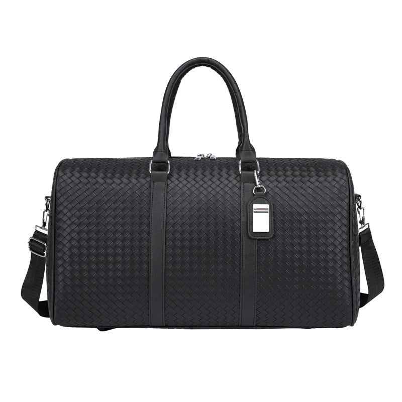 Woven Leather Travel Duffel