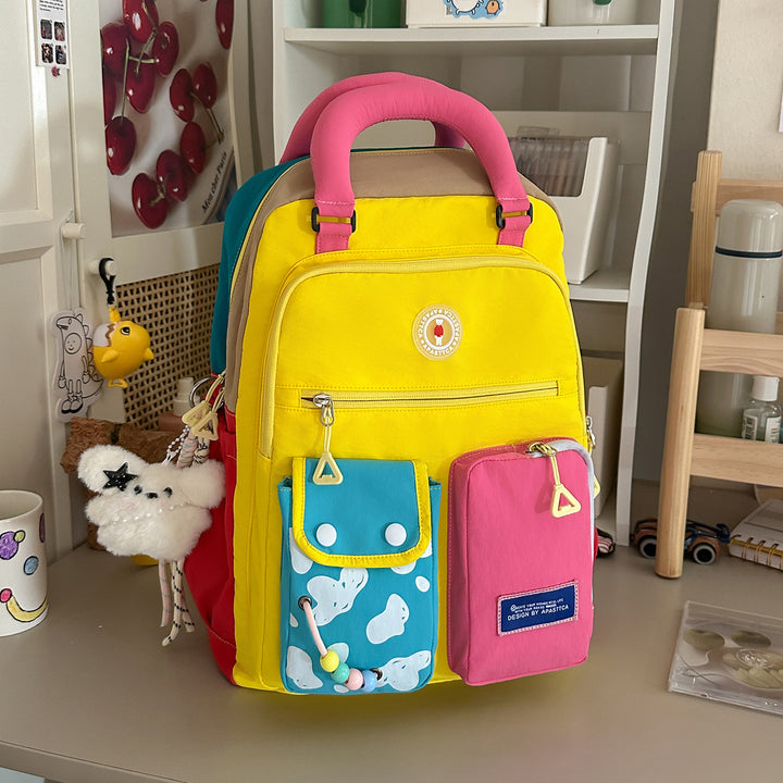 Color Block Multi-Functional Backpack Kalsten