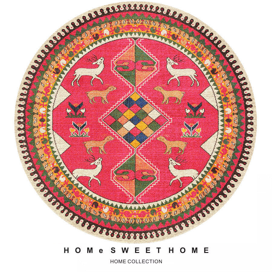 Vintage-Inspired Round Area Rug