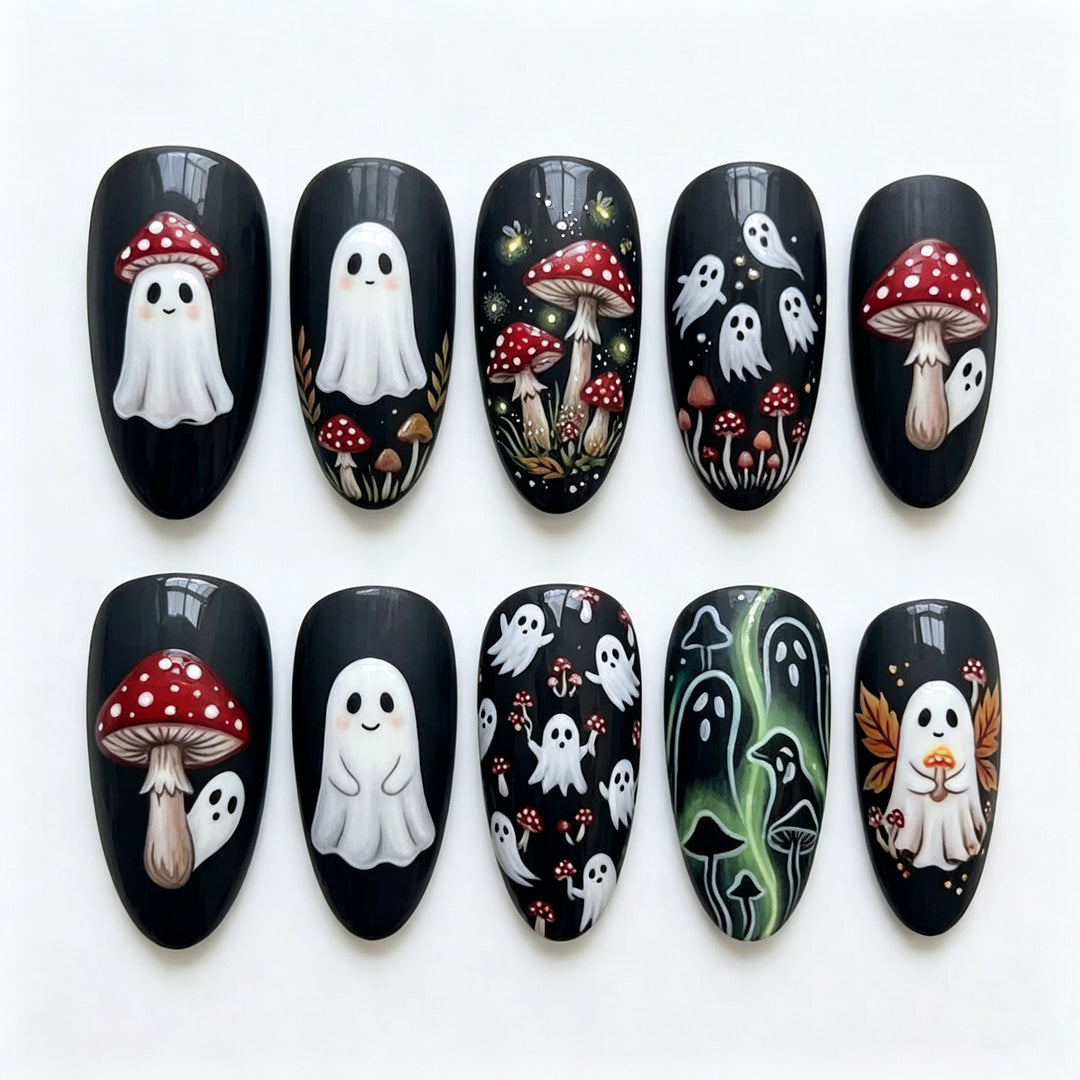 Halloween-Themed Artistic Press-On Nail Set