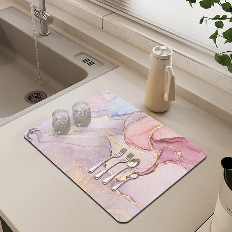 Artistic Marble Print Table Mat