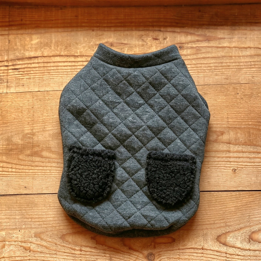 Quilted Sherpa-Pocket Dog Sweater Vest