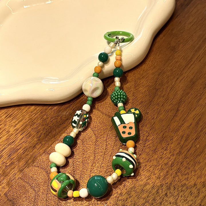 Playful Food-Themed Beaded Keychain Kalsten