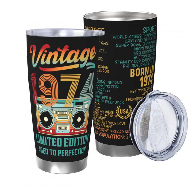Double-Wall Vacuum Insulated Stainless Steel Travel Tumbler With Spill-Resistant Lid And Printed Cow Sunflower Design