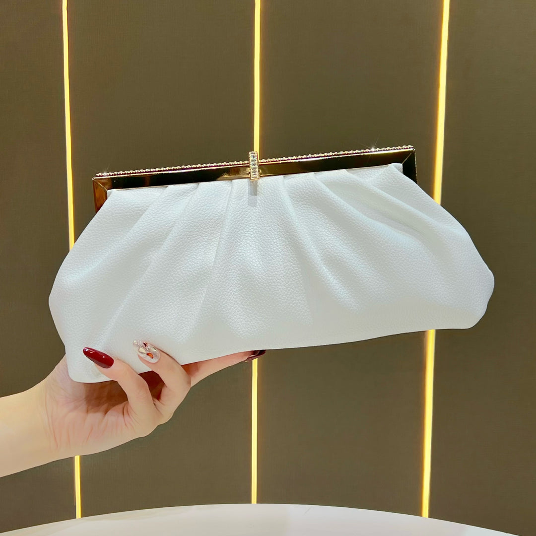 Pleated Textured Evening Clutch