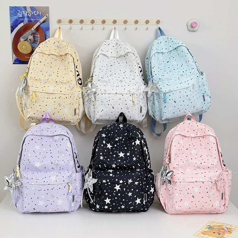 Stylish Star-Patterned School Backpack Kalsten