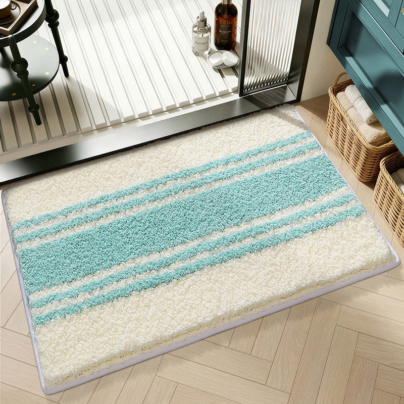 Plush Geometric Pattern Bath Mat