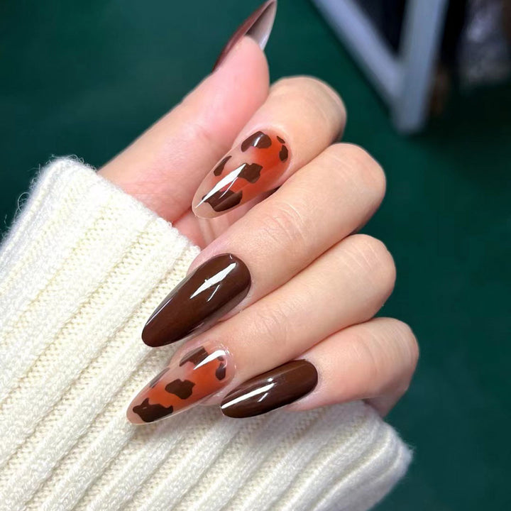 Artistic Stiletto Press-On Nails with Abstract Design