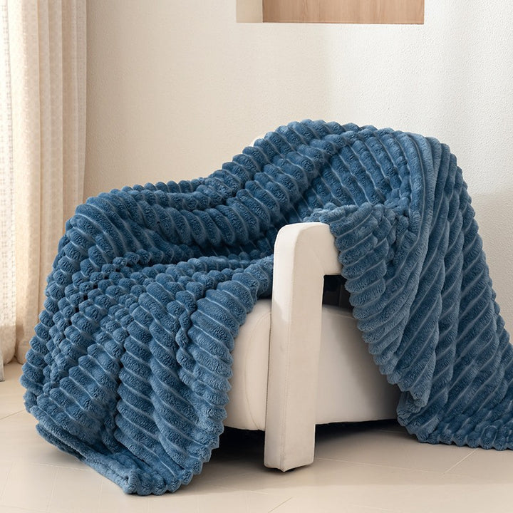 Textured Plush Throw Blanket Kalsten