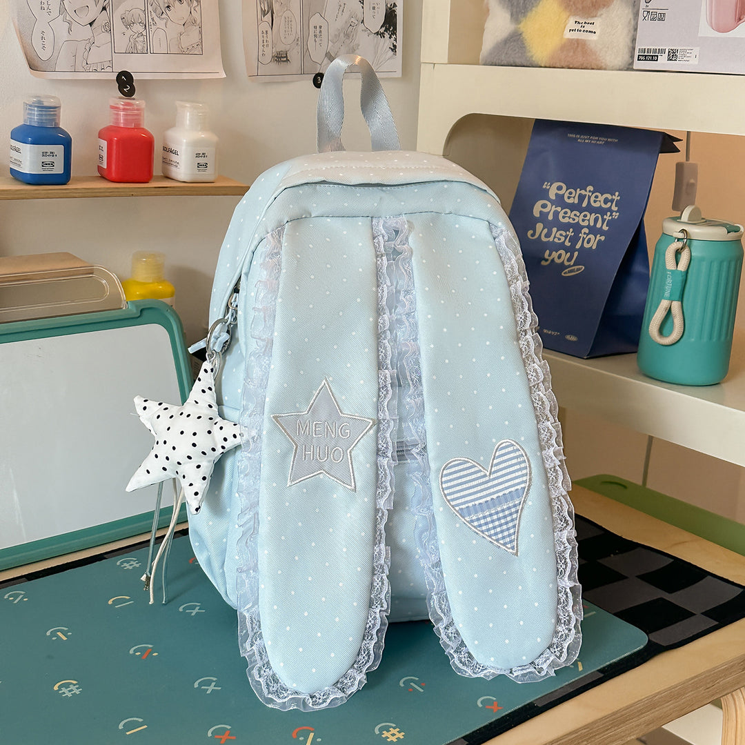 Cute Bunny-Ear Design Embellished Backpack Kalsten