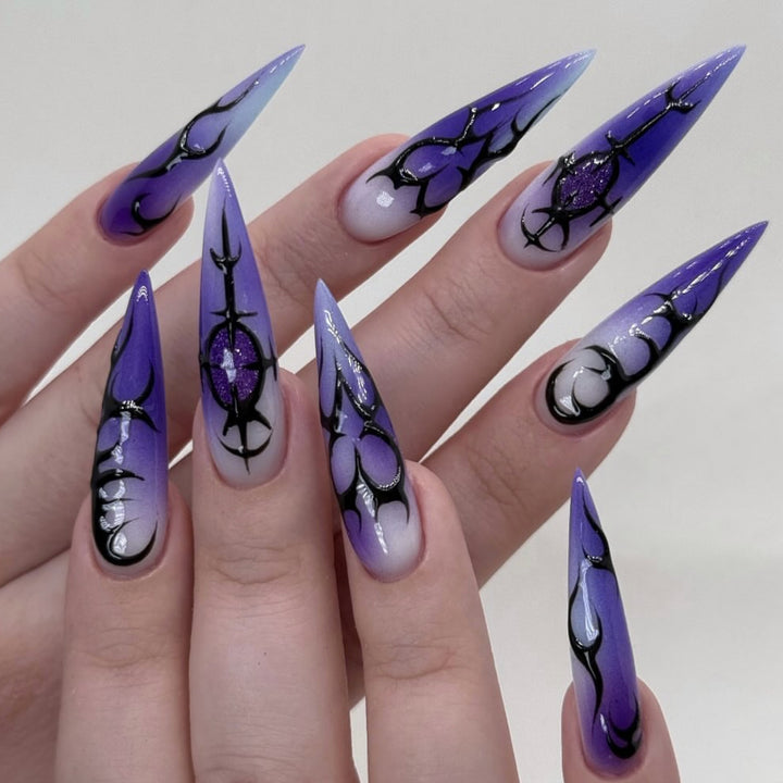 Gothic Stiletto Nail Art Extensions Kalsten