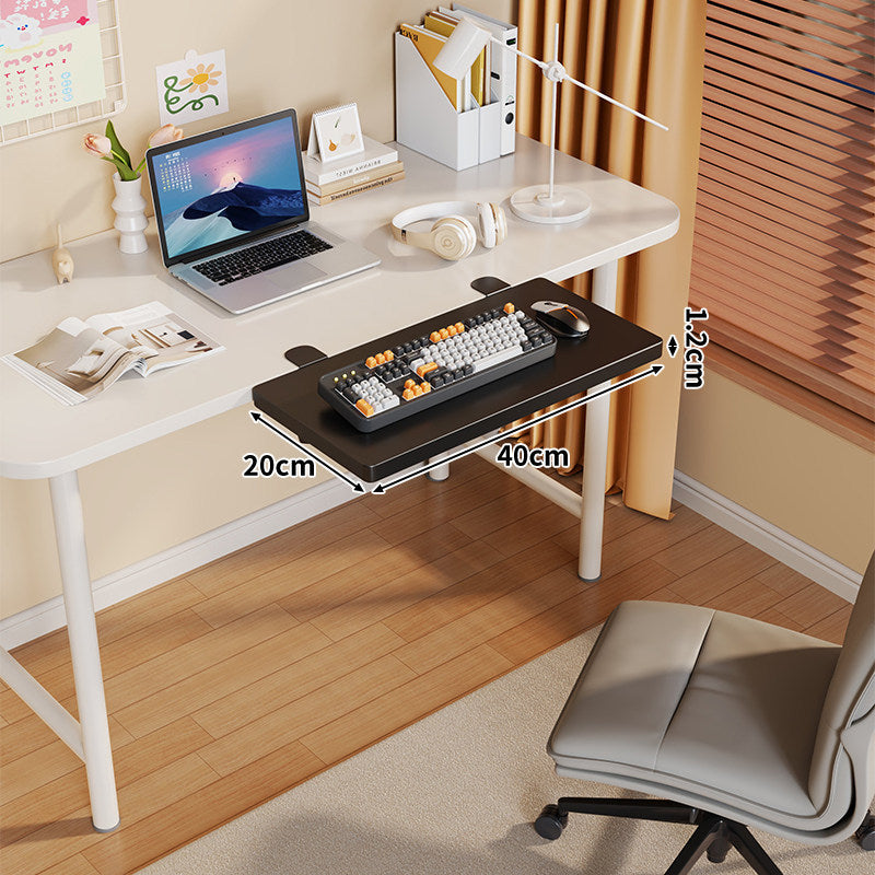 Long Under-Desk Pull-Out Sliding Keyboard and Work Surface Shelf