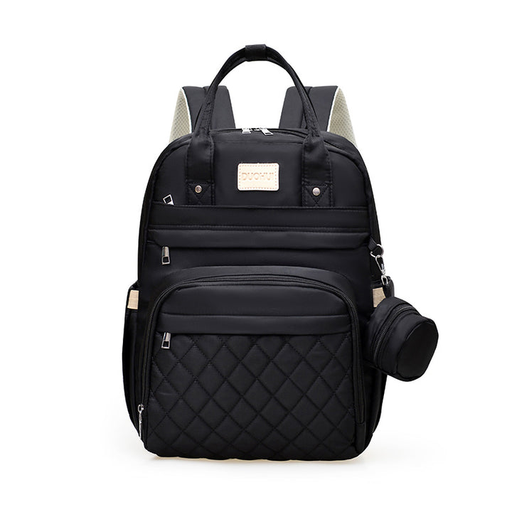 Versatile Quilted Backpack with Handy Side Pouch Kalsten