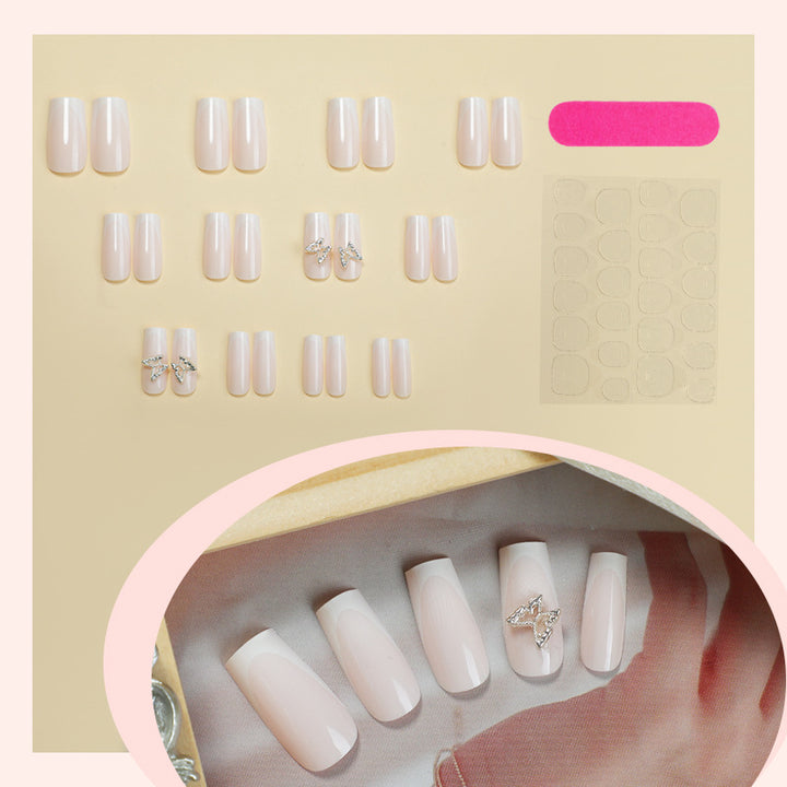 Premium Decorative Press-On Nail Set with Elegant Butterfly Accents Kalsten