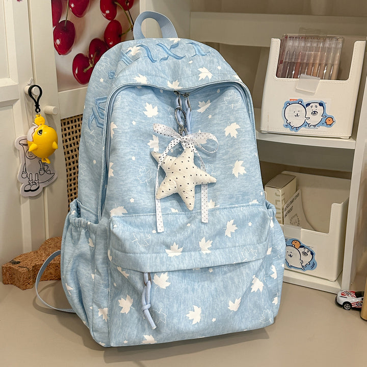 Trendy Leaf-Patterned School Backpack Kalsten