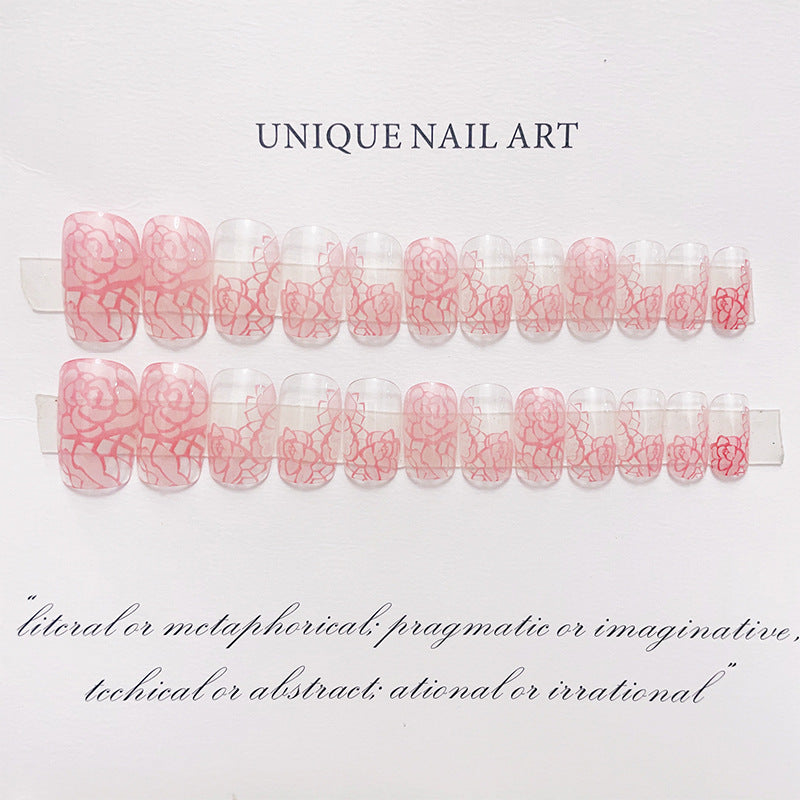 Floral Patterned Press-On Nail Set