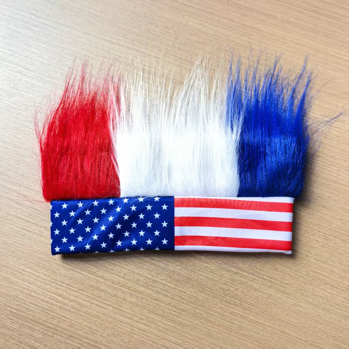 Unisex nan eye-catching party headband with synthetic hair wig and elastic headband Kalsten