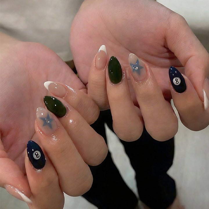 Artificial nail set with creative designs and elegant accents Kalsten
