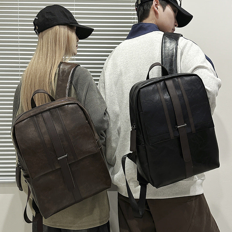 Vintage Leather Structured Backpack