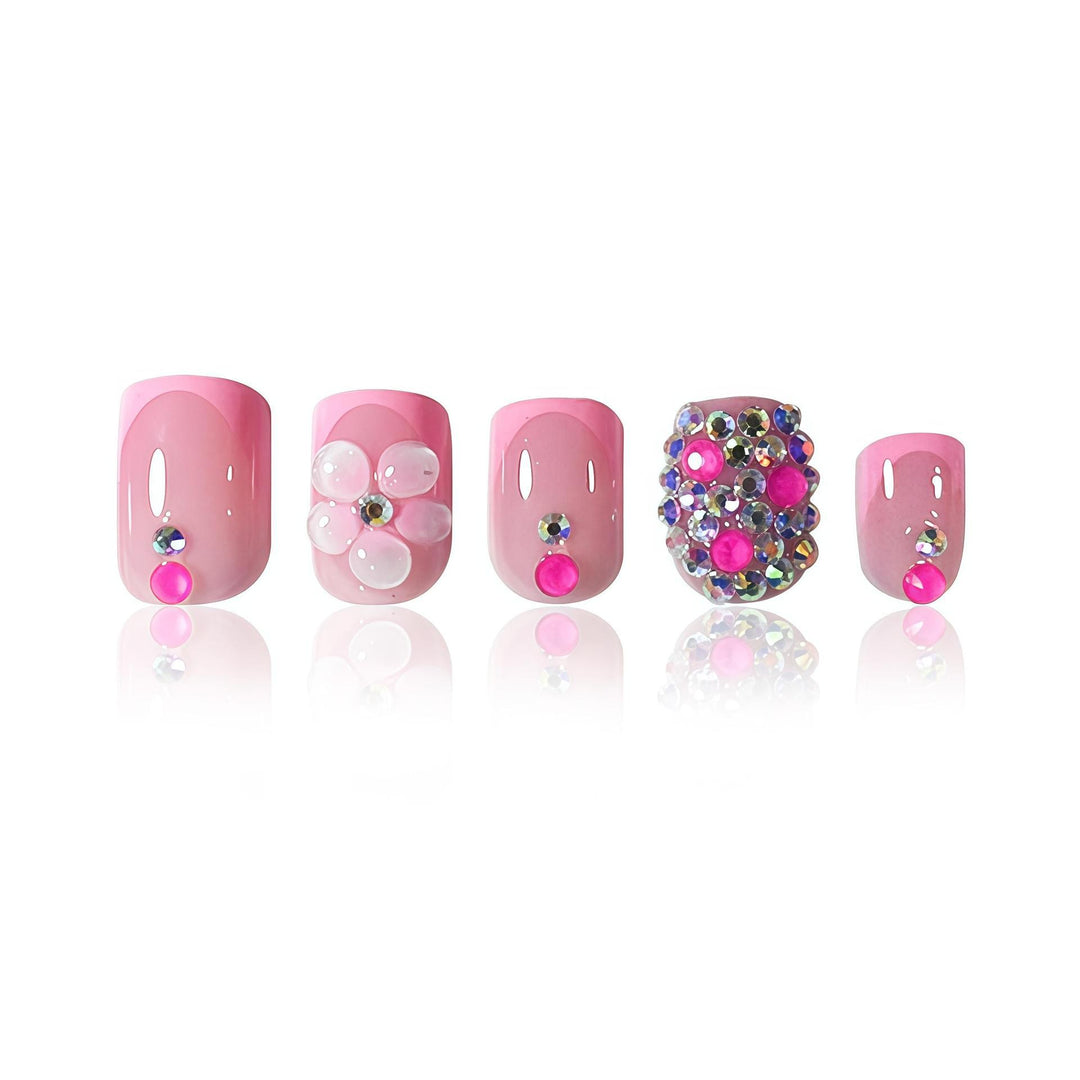 Floral Glitter Nail Art Design Kalsten