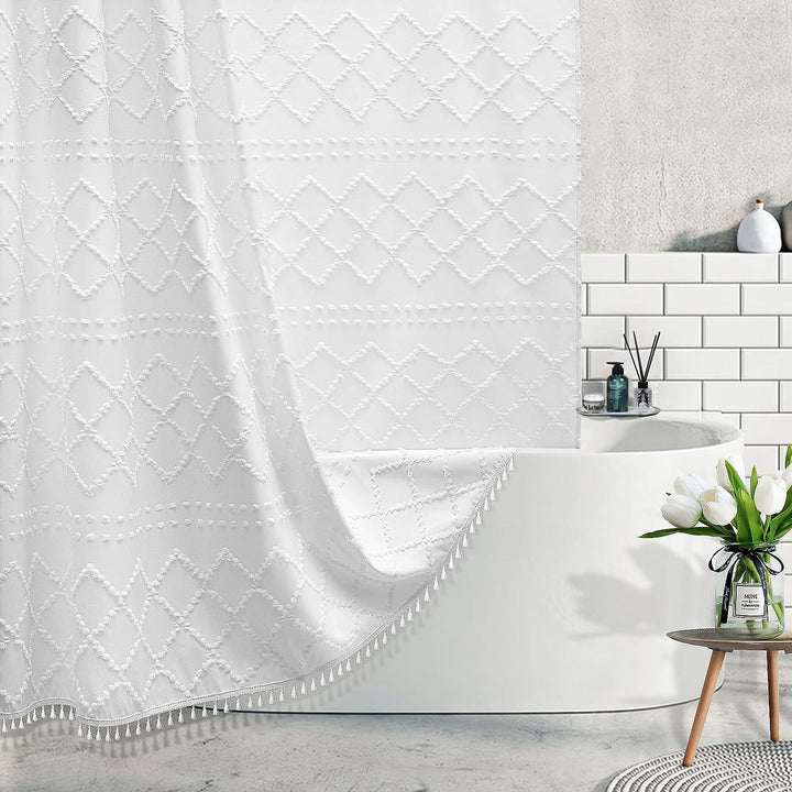 Elegant Textured Shower Curtain Kalsten