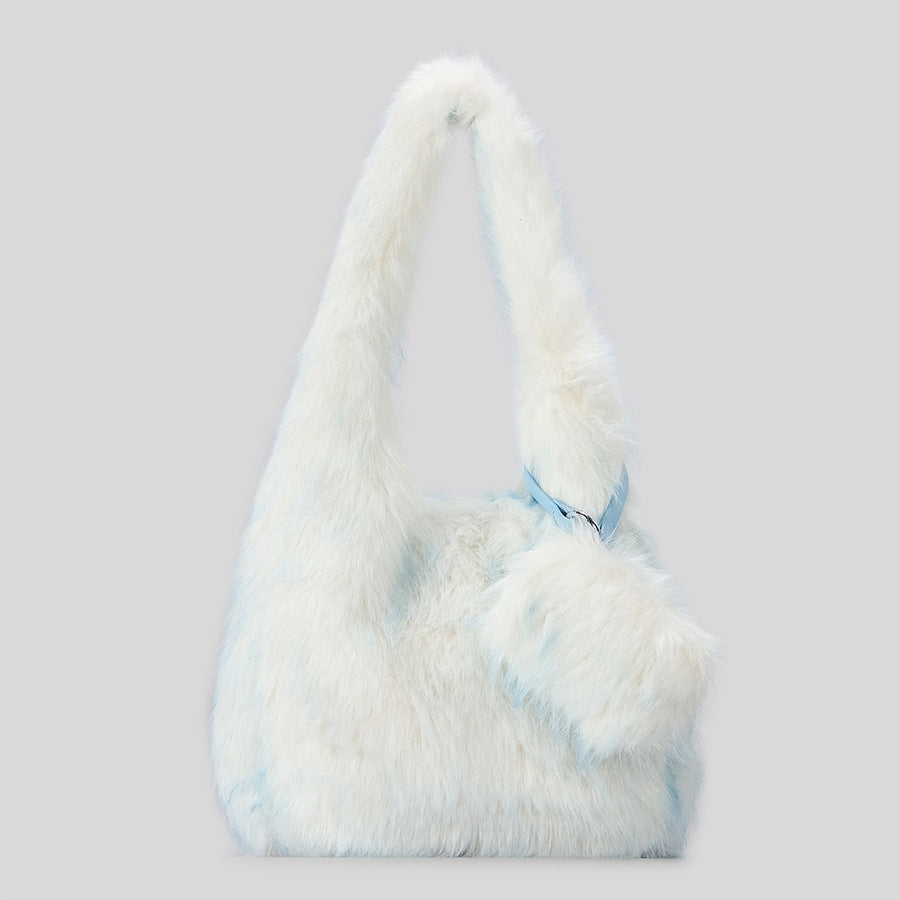 Plush Faux Fur Shoulder Bag