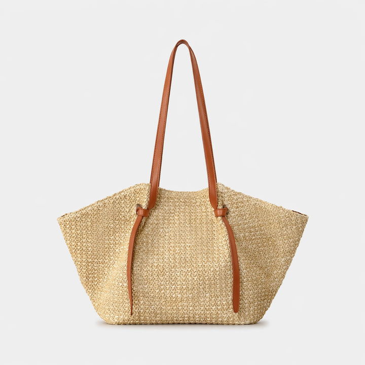 Spacious Woven Straw Tote Bag