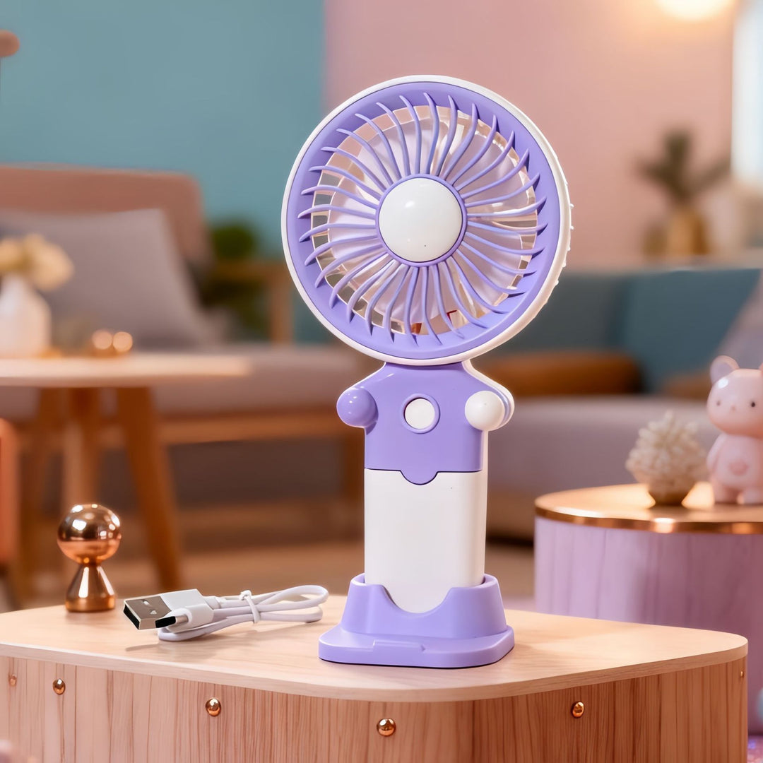Women's Portable Hand Fan with USB Charging Function and Flexible Tilt Adjustment Kalsten
