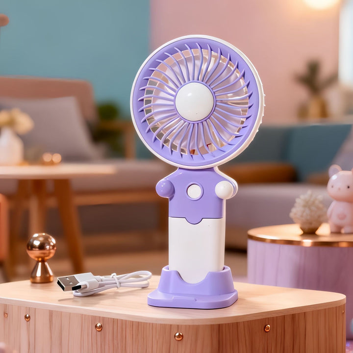 Women's Portable Hand Fan with USB Charging Function and Flexible Tilt Adjustment Kalsten